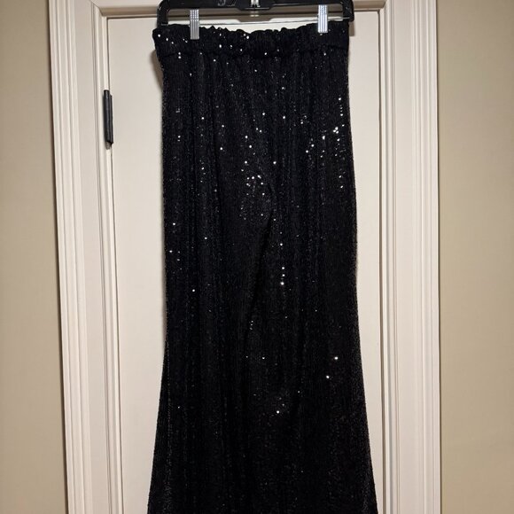 Banana Republic Sequin Black Wide Leg Pants - Picture 4 of 9